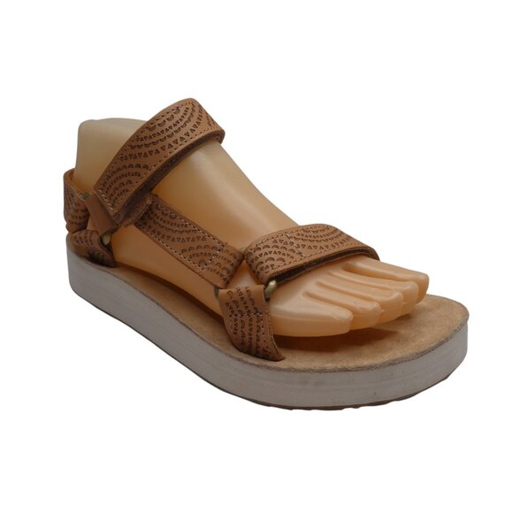Teva Shoes - Teva Brown Leather Midform Universal Geometric Open Toe Sandals Womens 7